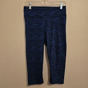 Bally Total Fitness Workout Leggings - Blue & Black - Medium